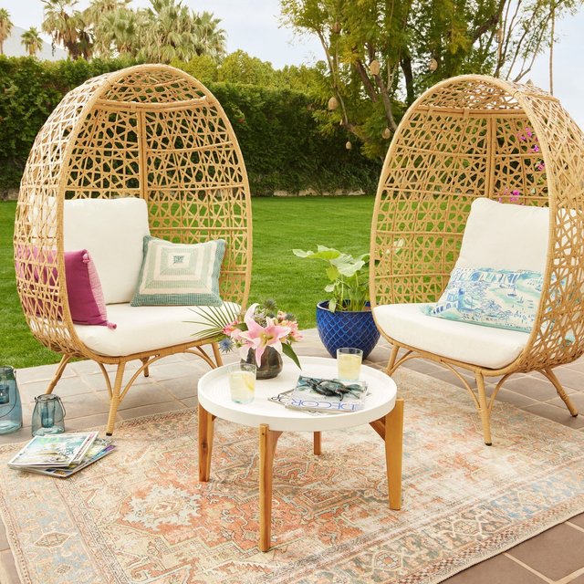Bonaire All Weather Wicker Stationary Outdoor Egg Chair World Market