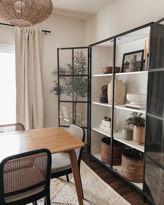 Kedzie 54" Black and White Iron Storage Display Cabinet - image 14 of 16