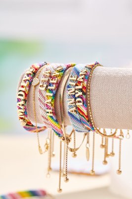 Custom Woven Friendship Bracelet - Rainbow Diagonal – Customizable bracelet  – BaubleBar