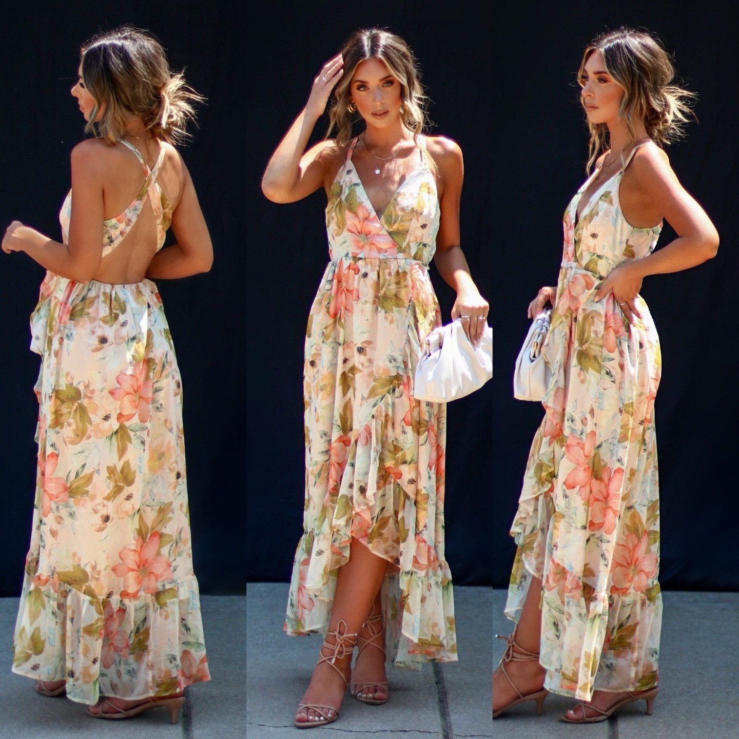 Marah Floral Ruffle Hem Maxi Dress - LAST CHANCE – VICI