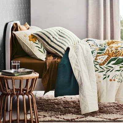 Supersoft Muted Teal Leaf Print Organic Cotton Gauze Kids Pillowcase - image 5 of 7