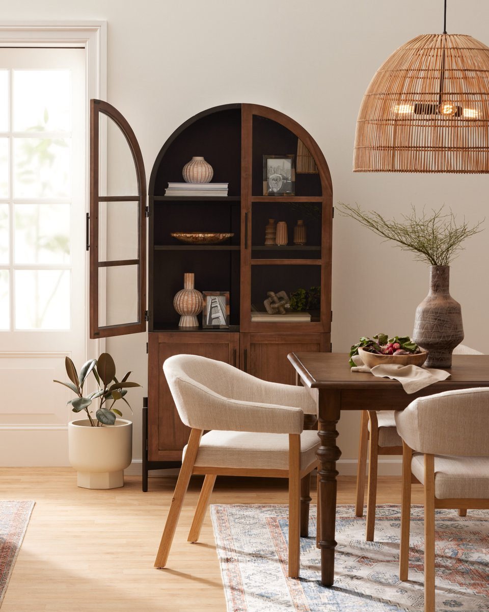 Cynthia Vintage Walnut Turned Leg Dining Table - World Market