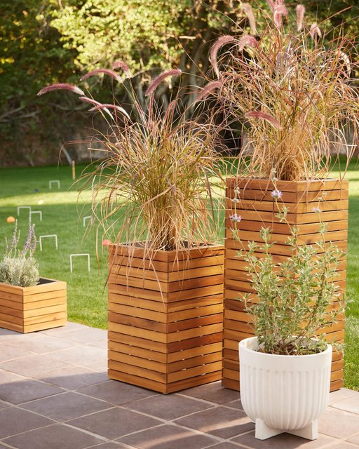 Alicante Wood And Metal Outdoor Planter - World Market