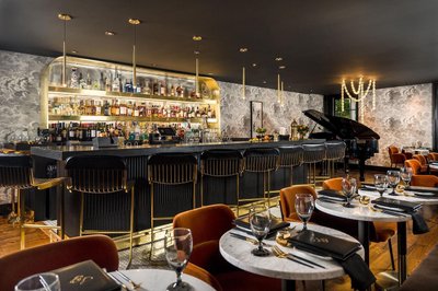 Rake Brown Leather Counter Stool by Kravitz Design - image 9 of 12