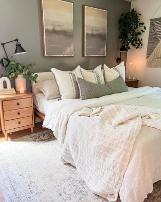 Aire Natural EUROPEAN FLAX ™-Certified Linen Pinstripe Arcadia Tan and Midnight Navy Blue Grid Reversible King Duvet Cover - image 7 of 8