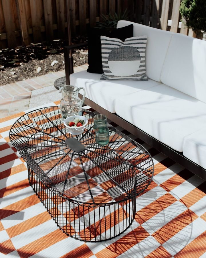 Zeke Oval Black Metal Outdoor Coffee Table - World Market