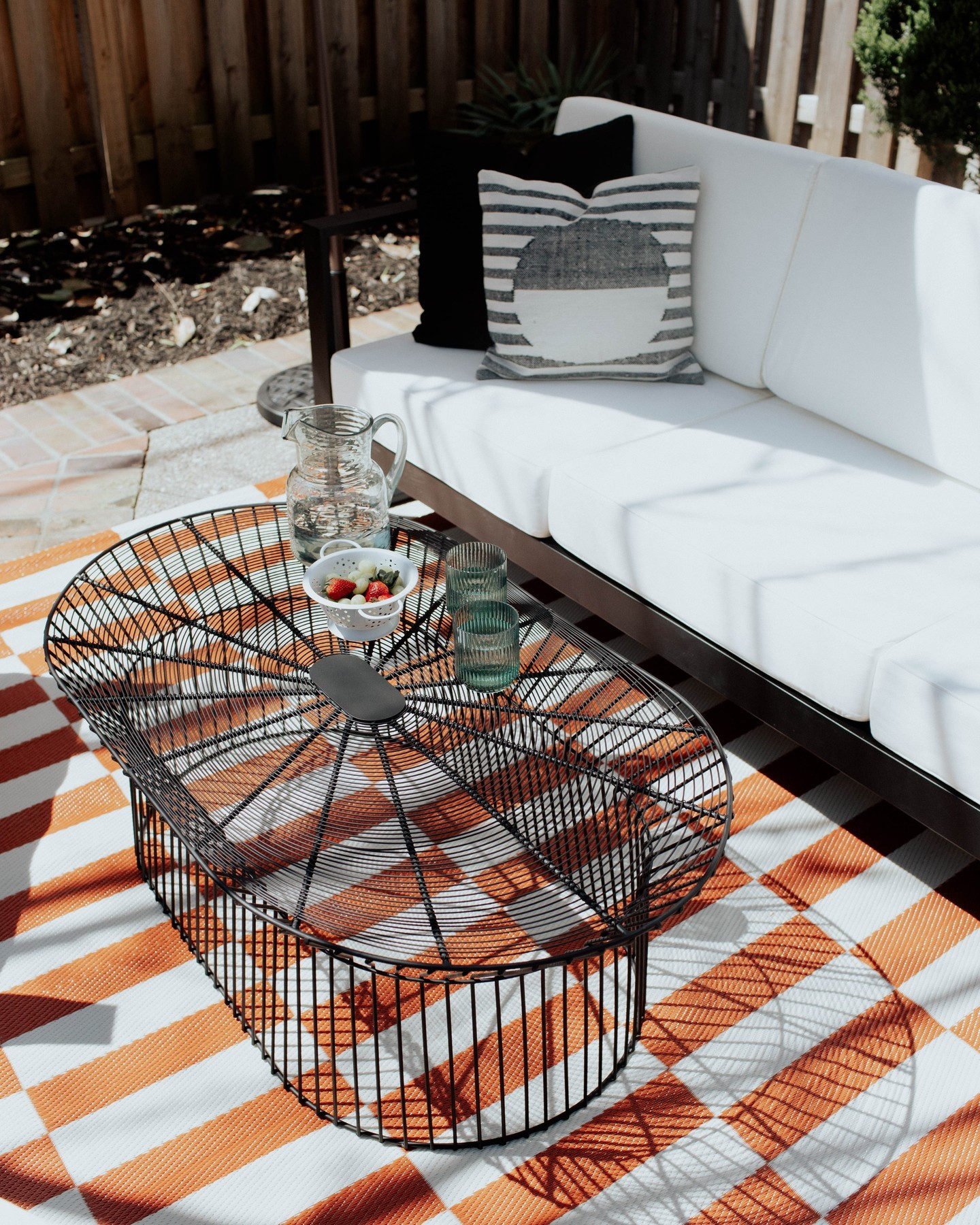 Zeke Oval Black Metal Outdoor Coffee Table - World Market