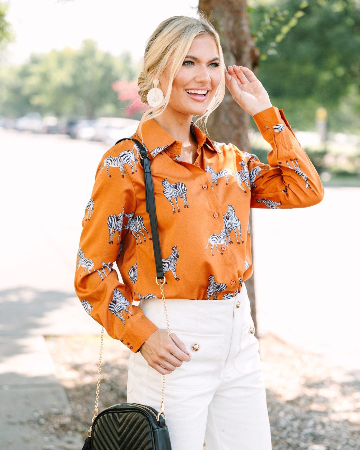 On The Run Brown Zebra Blouse – Shop the Mint