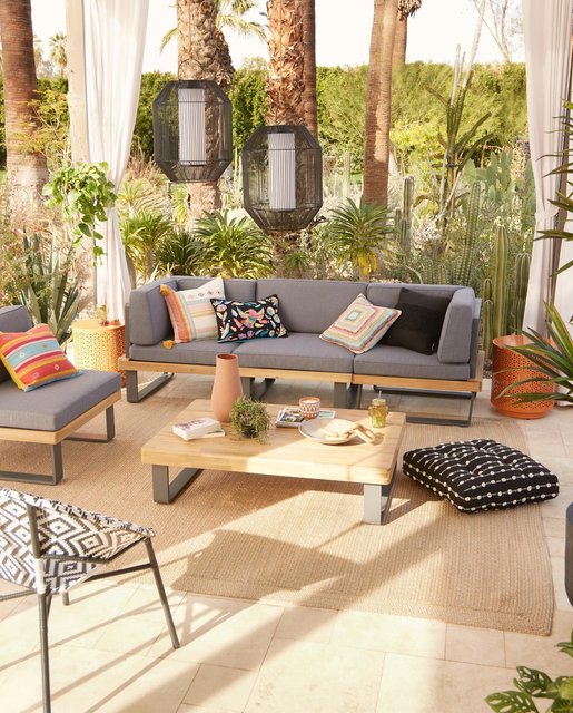 West Elm Low Profile Outdoor Sectional Alicante II Large Gray
