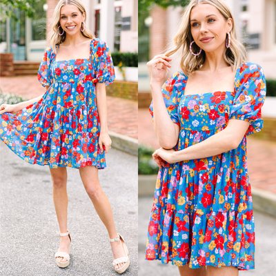 All In A Dream Blue Floral Babydoll Dress – Shop the Mint