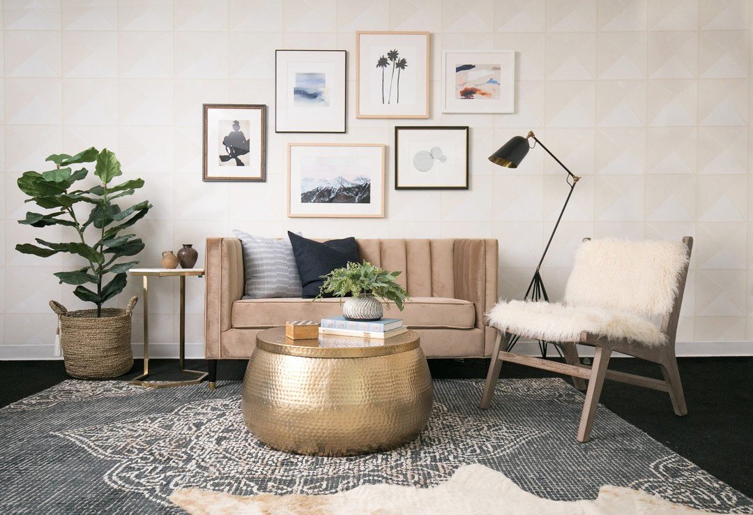 Cala Round Gold Hammered Metal Storage Coffee Table World Market
