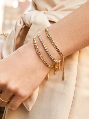 Precious Metal-Plated Cubic Zirconia Tennis Bracelet in GOLD/CLEAR Michael Kors