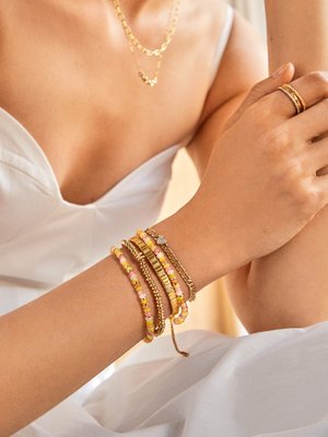 Arlo Cuff Bracelet Set - Gold – Two gold cuff bracelets – BaubleBar