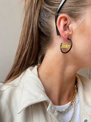 Pittsburgh Steelers NFL Logo Gold Hoop Earrings - Pittsburgh Steelers – NFL  hoop earrings – BaubleBar