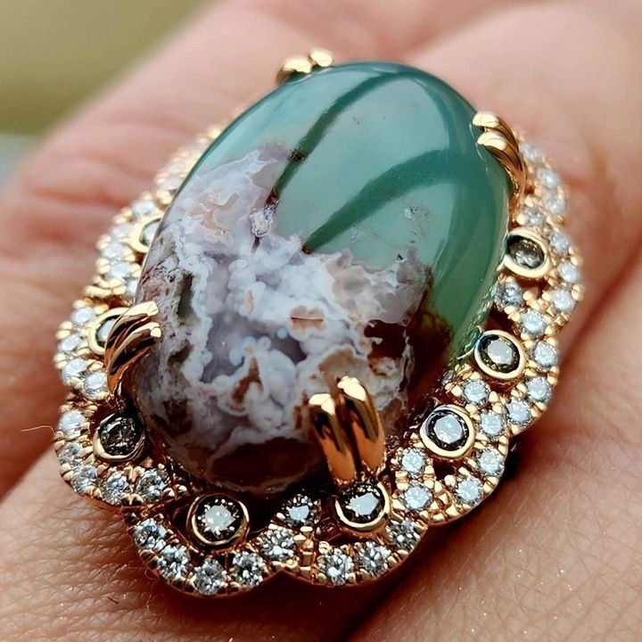 18K Strawberry Gold Ring Chocolate Diamonds Vanilla Diamonds BVPZ 7 Le Vian