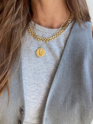 Glittery gold glass necklace with magnetic clasp — Boyer New York