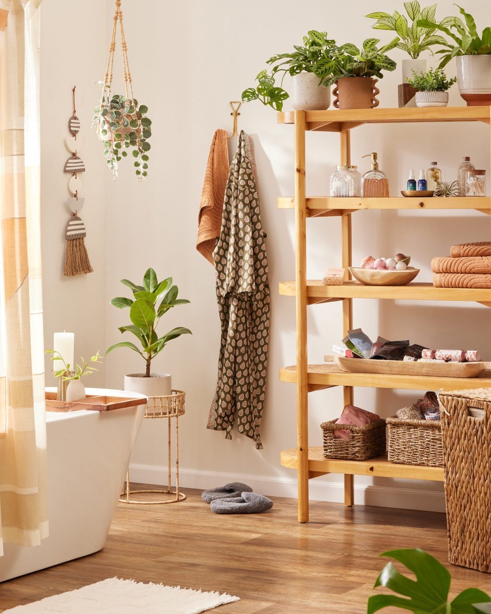 マール ウッドラック Skyler Tall Oval Pine Wood and Honey Rattan Bookshelf - World Market