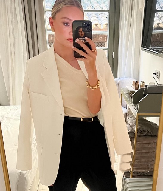 @lydiajanetomlinson in our one shoulder knit top #alminaconcept