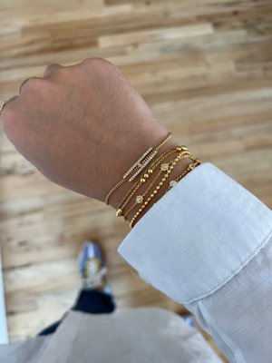 East West Initial Bracelet - Gold/Pavé