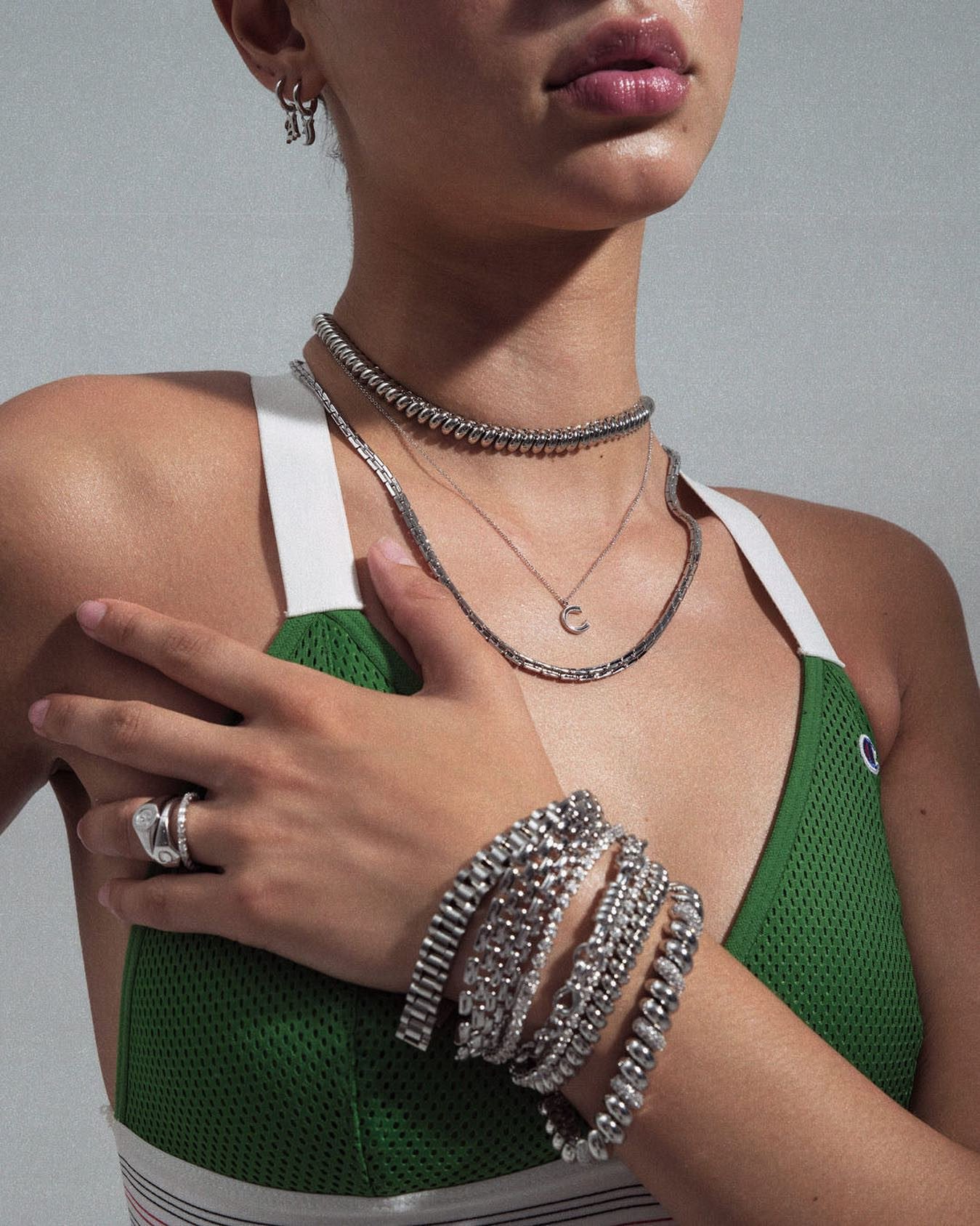 Celine Chain Link Bracelet- Silver | Luv Aj
