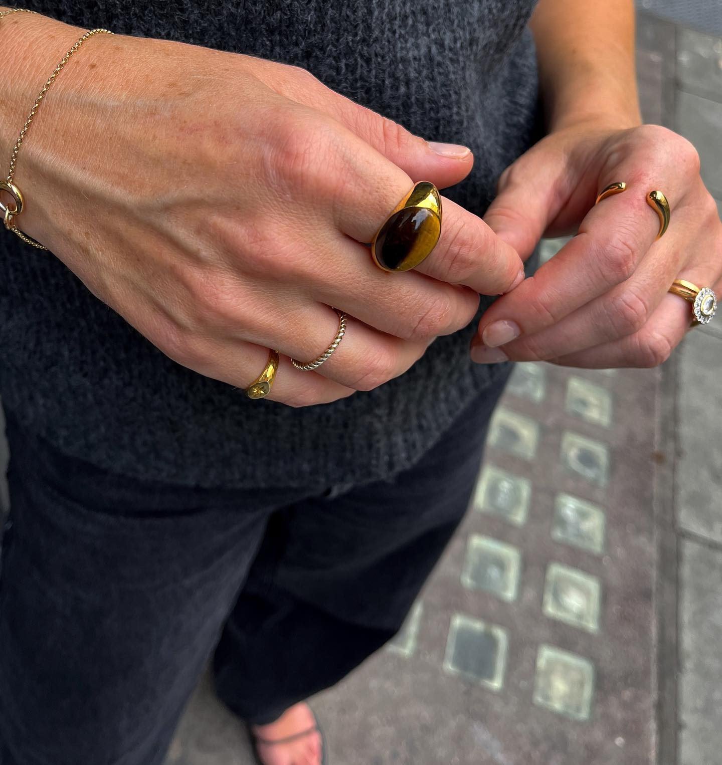 MONICA VINADER モニカウィナダー x ケイト・ヤング リング Kate Young Gemstone Ring in 18k Gold Vermeil on Sterling