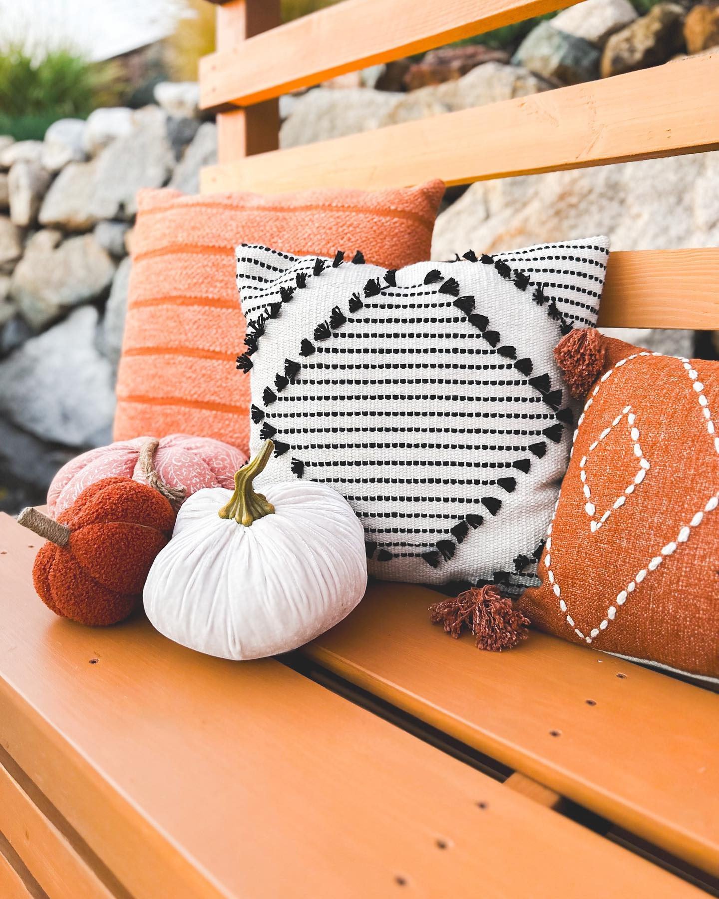 Rust and Ivory Kantha Diamond Lumbar Pillow - World Market