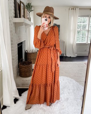 Come Forward Rust Orange Medallion Print Maxi Dress  Shop the Mint