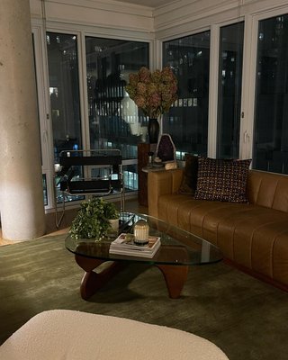 Forte 101" Extra-Large Channeled Saddle Leather Sofa with Walnut Base - image 12 of 12