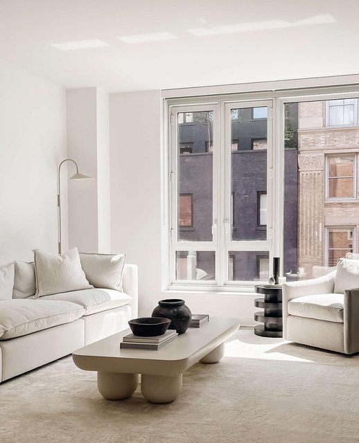 Clouded Rectangle Coffee Table by Sarah Sherman Samuel, Matte White