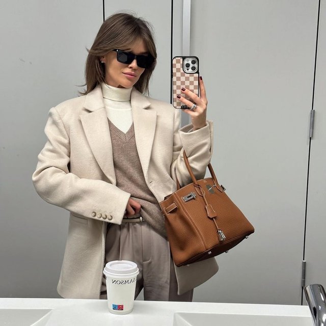 @ginemargrethe layering in our wool v neck sweater
