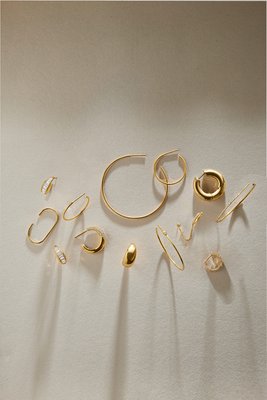 Tina 18K Gold Earrings - Clear/Gold