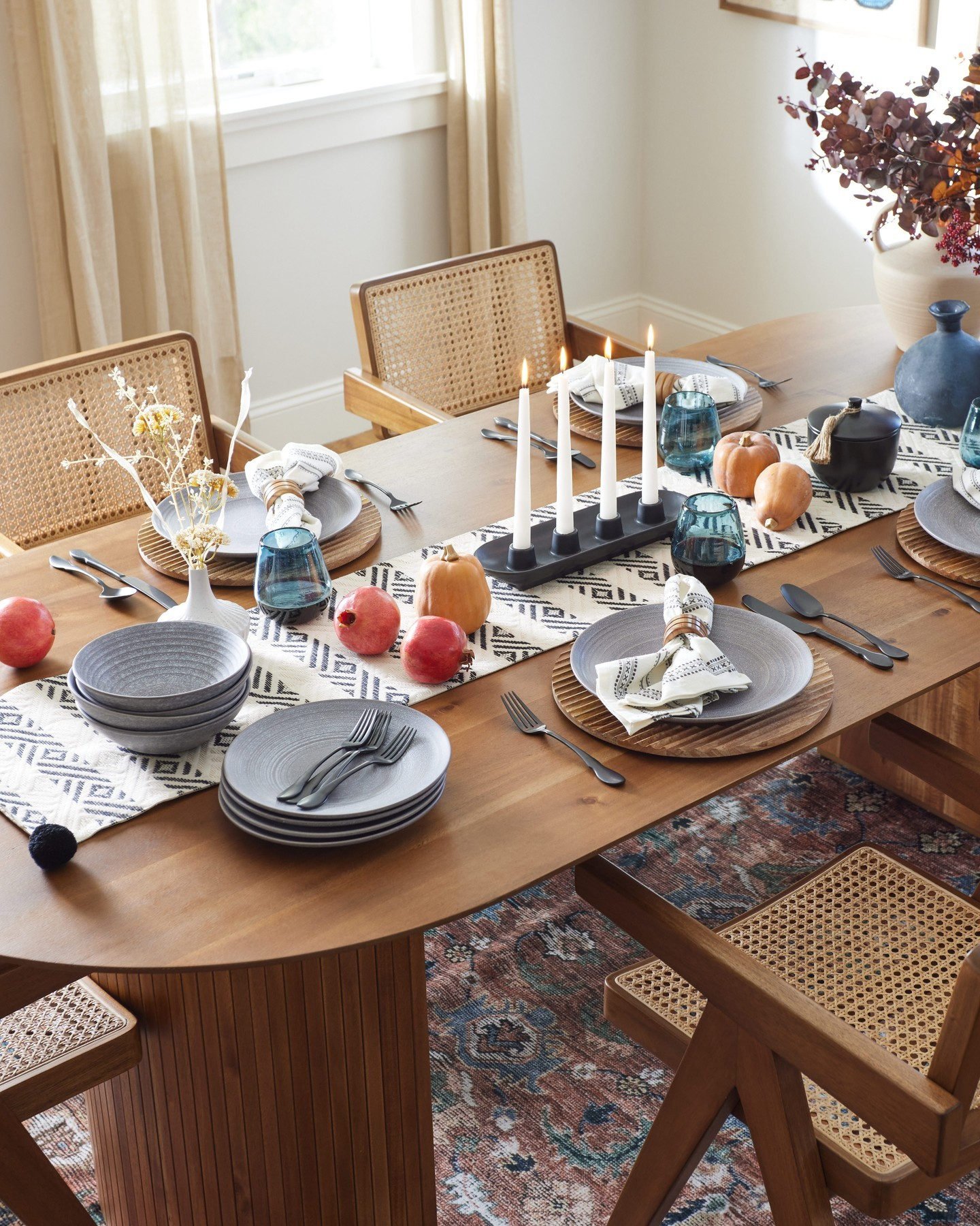 Lana Rattan Cane and Wood A Frame Dining Chair Set of 2 - World Market