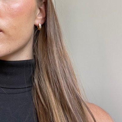Tina 18K Gold Earrings - Clear/Gold