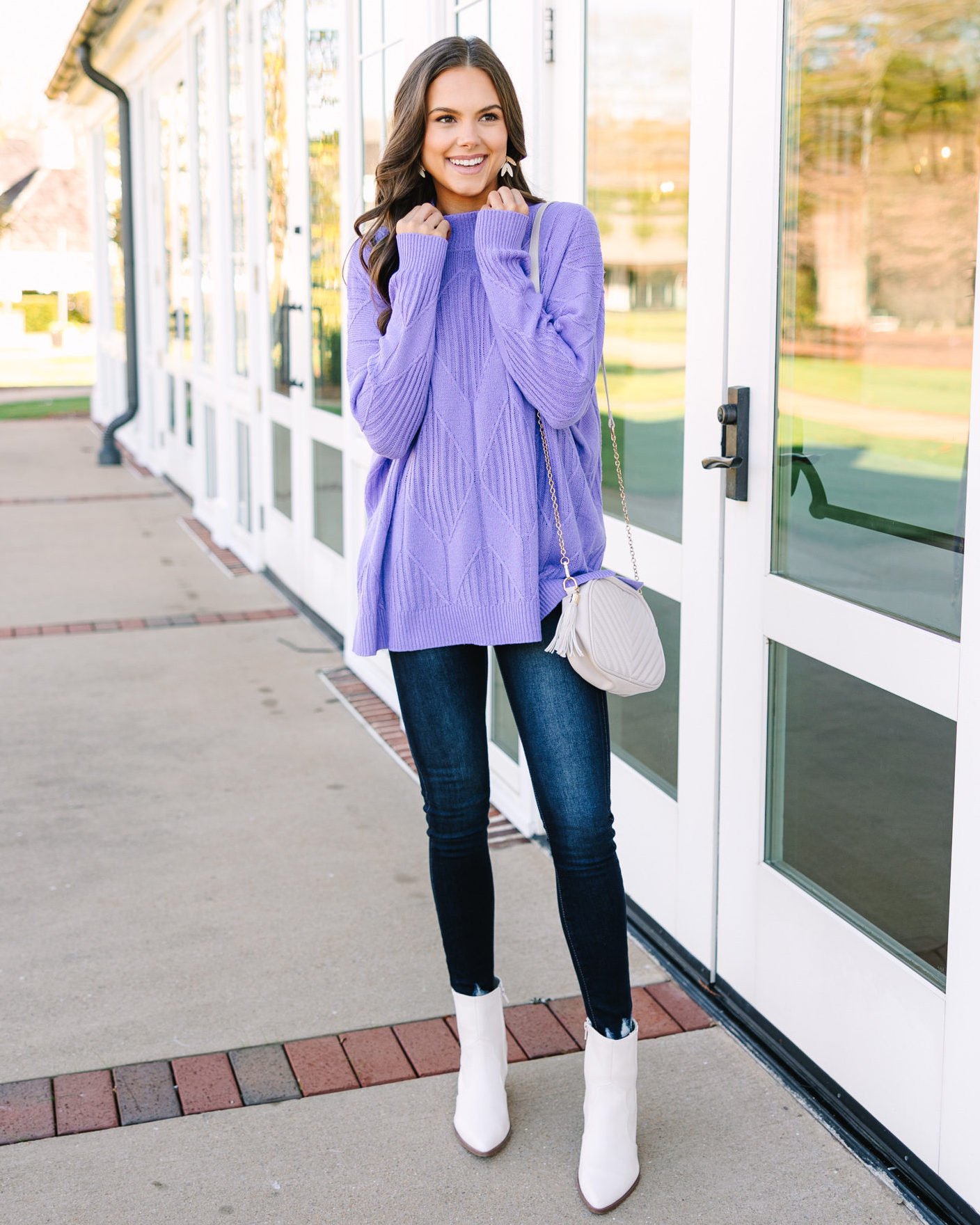 Light purple outlet sweater outfit