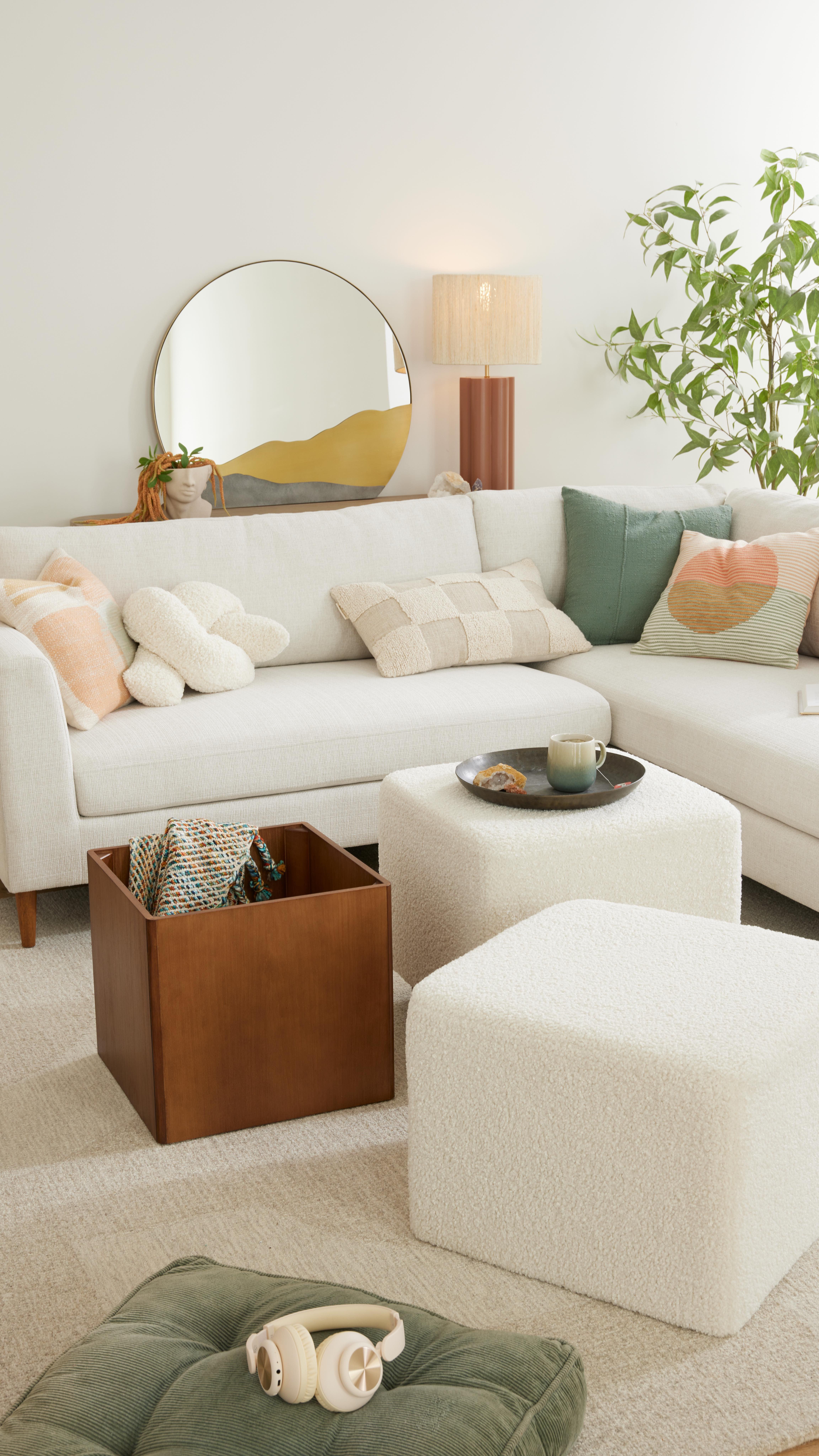 vintage floor cushion　グリーンベージュ Tufted Corduroy Gusseted Floor Cushion - World Market