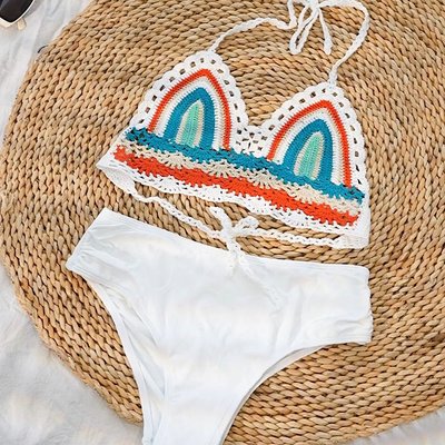 A perfect blend of boho vibes and beachy style! 🌺🌊 
Shop this bikini via the bio link.

#CrochetLove #BeachStyle #BohoChic