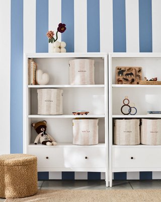 Cove Elegant Pink Organic Cotton Striped Shelf Storage Bin - image 17 of 16