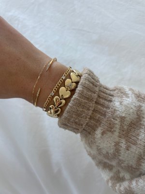 Caroline Initial Bracelet - Clear/Gold