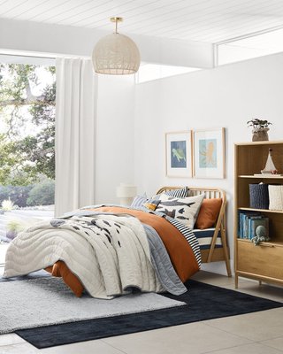 Riviera Plum Rose and Oatmeal Stripe 100% Organic Cotton Kids Twin Sheet Set - image 6 of 7