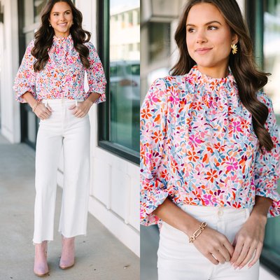 Feminine Ivory White Floral Blouse - Trendy Online Boutique – Shop the Mint