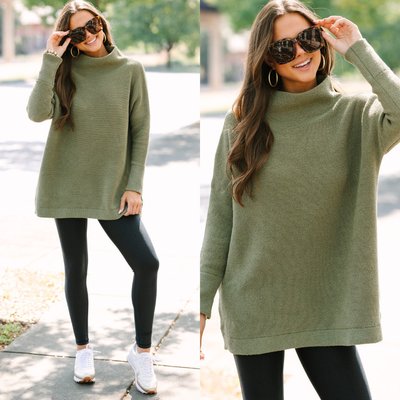 The Slouchy Chestnut Brown Mock Neck Tunic – Shop the Mint