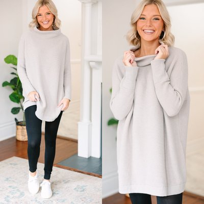 The Slouchy Emerald Green Mock Neck Tunic – Shop the Mint