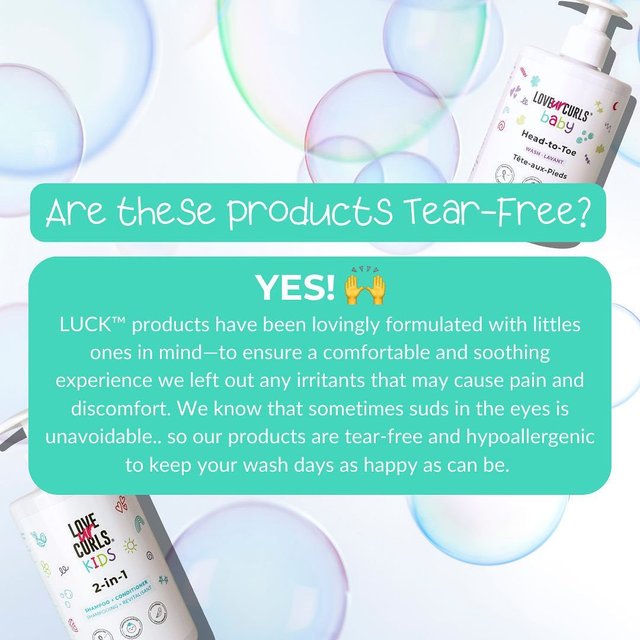 No more tears, no more stress 🫶 

Our 2-in-1 Shampoo & Conditioner AND Baby Head-to-Toe are TEAR-FREE for wash days that are happy as can be 🤗 

Link in bio to learn more ✨ #curlyhair #curlyhairkids #tearfree