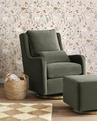 Milo Cream Nursery Swivel Glider Chair with Silver Base - image 7 of 10