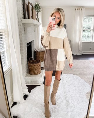Good News Natural White Colorblock Tunic Sweater – Shop the Mint