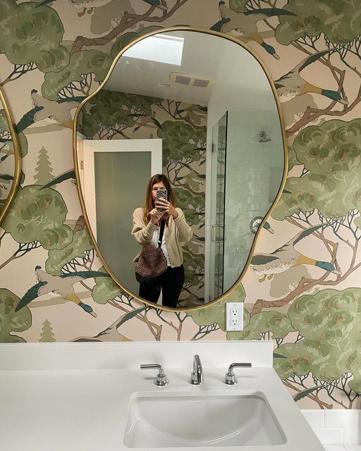 Puddle Mirror by Sarah Sherman Samuel, Gold Small