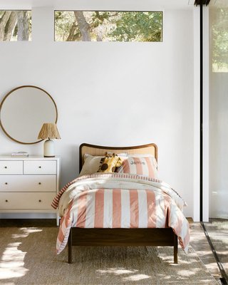 Riviera Plum Rose and Oatmeal Reversible Stripe Organic Cotton Kids Pillow Sham - image 11 of 11