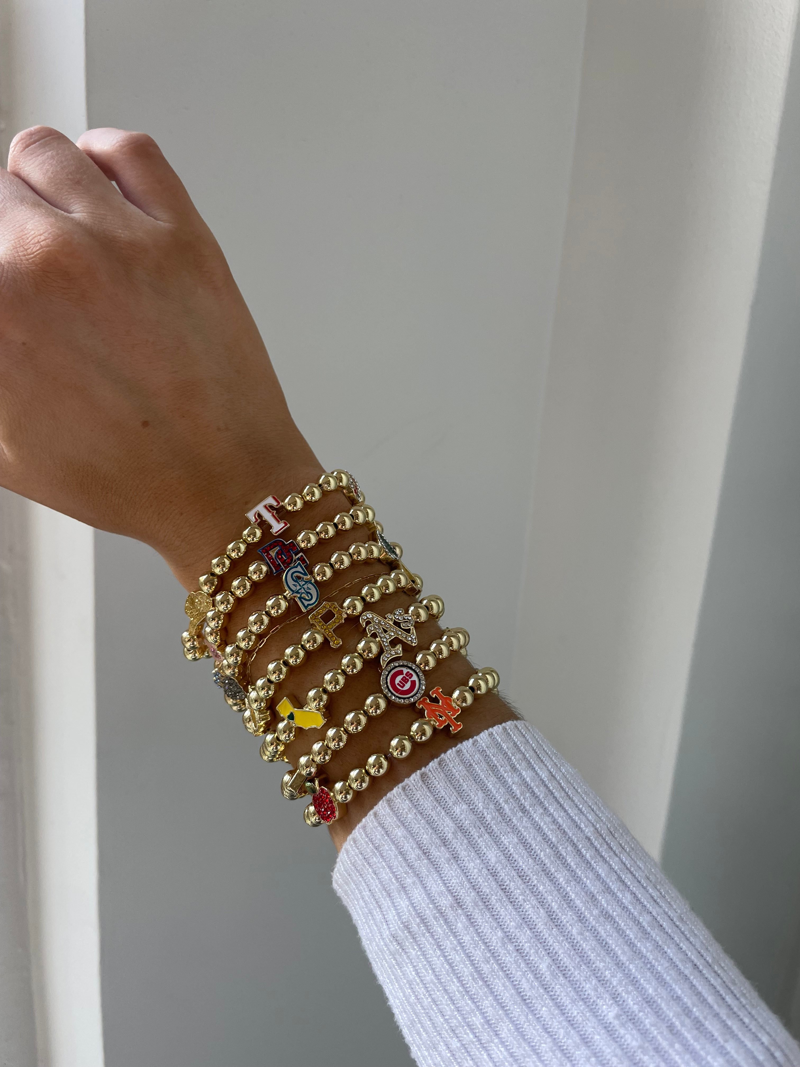 ☆Baublebar☆LAドジャース チャーム付きピサブレスレット MLB Pisa Charm Bracelet - Los Angeles Dodgers – MLB beaded
