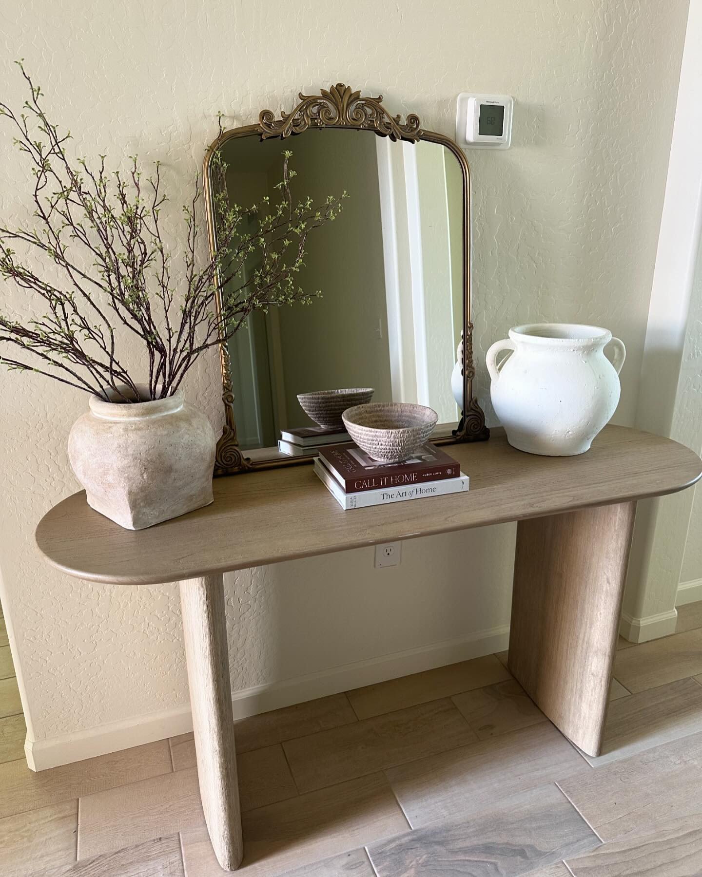 Zeke Oval Brushed Wood Console Table - World Market