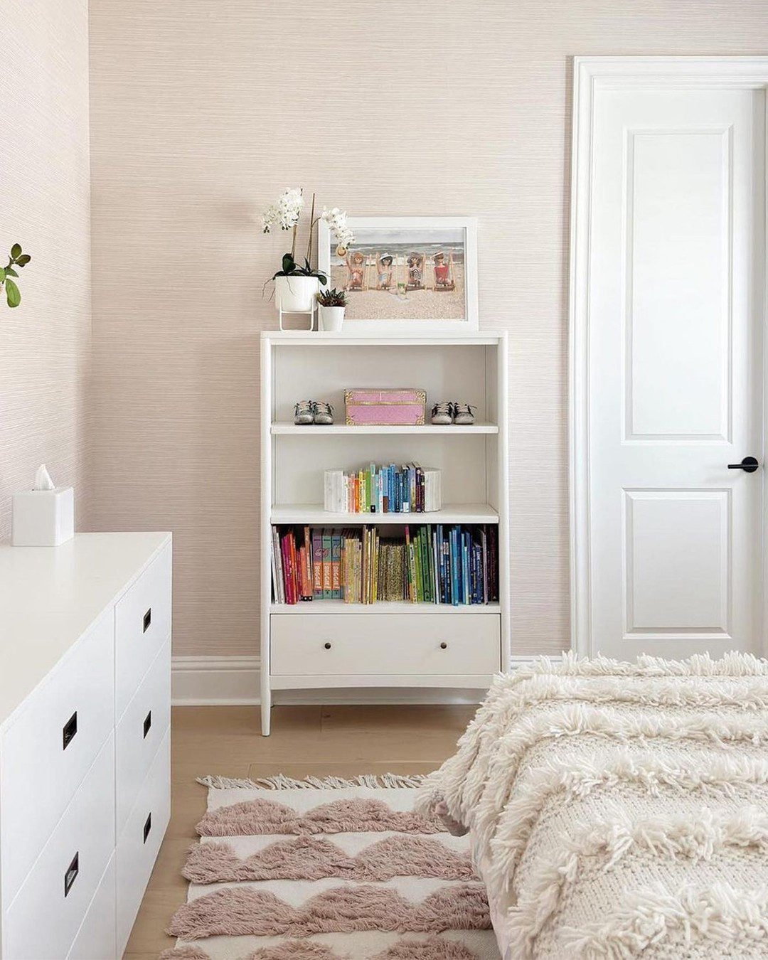 Rue 40" White Wood 6-Cube Montessori Bookcase